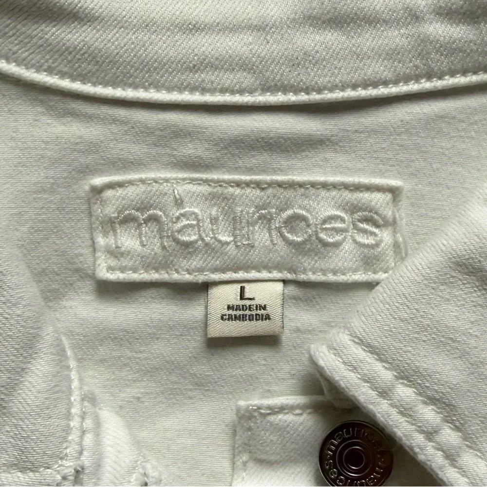 Maurices White Cinched Denim Jacket - Picture 4 of 6